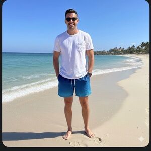 Gradient Blue Men's Shorts